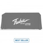 Grey Table Throw 1 Color Logo Print 6 ft. or 8ft. ( 3-sided or 4-sided option)